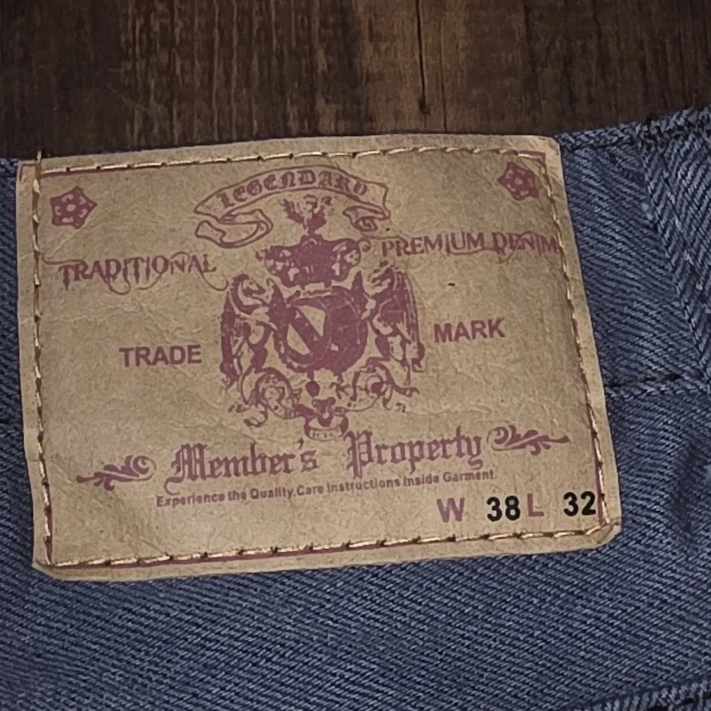 Jeans Member's Property Men's Blue Straight Leg Denim Pants Size 38x32